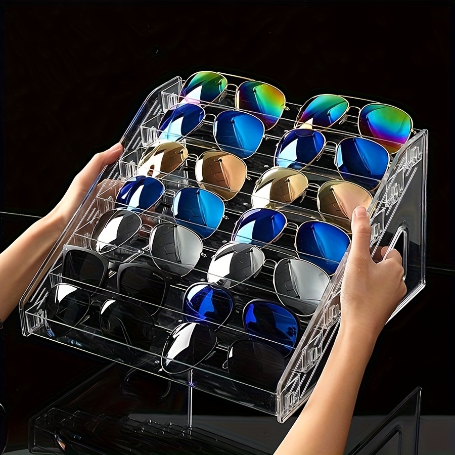 

1pc Clear Display Stand, Countertop Organizer, Plastic Eyeglass Storage