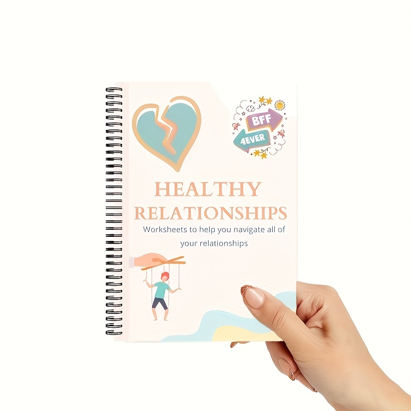 1pc Healthy vs Unhealthy Relationships Workbook - Interactive Self-Reflection Guide for Teens & Adults, Anxiety & Depression Support, Break-Up Recovery, Cycle of Abuse & Manipulation Awareness, Emotional Well-Being Workbook, Soothing Aesthetics, Easytohandle Size