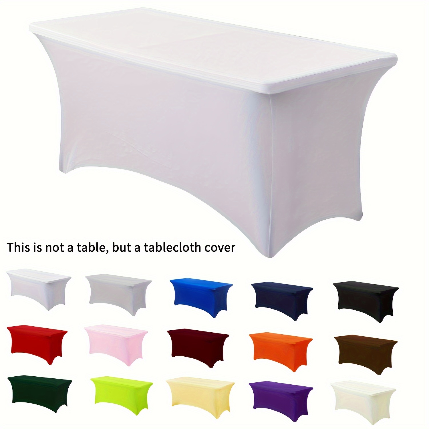 1pc rectangular full coverage tablecloth polyester tablecloth wrinkle resistant and washable tablecloth elastic   tablecloth suitable for indoor outdoor courtyard weddings picnics camping parties and banquets