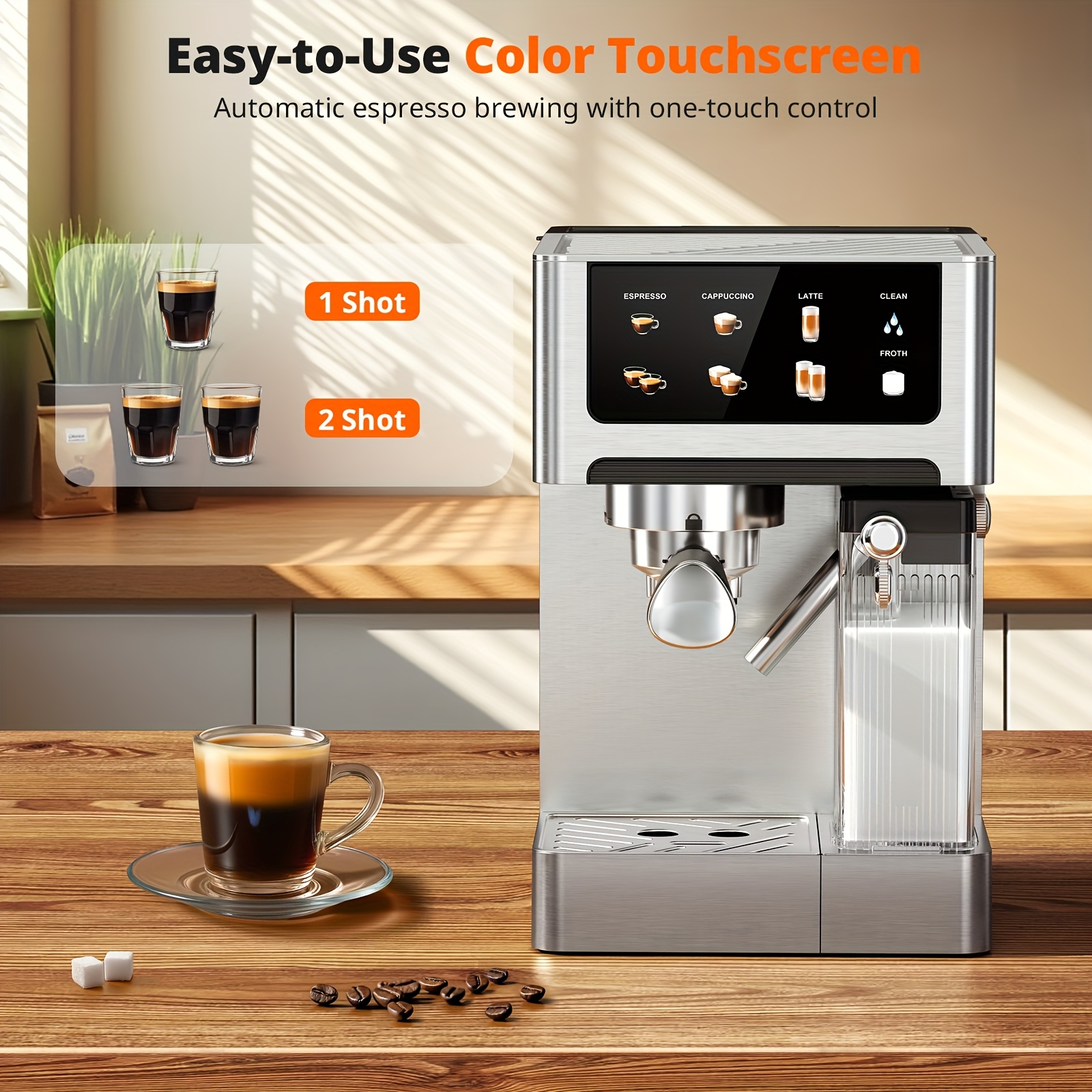 20-bar 3-in-1 espressomachine met automatische melkschuimer