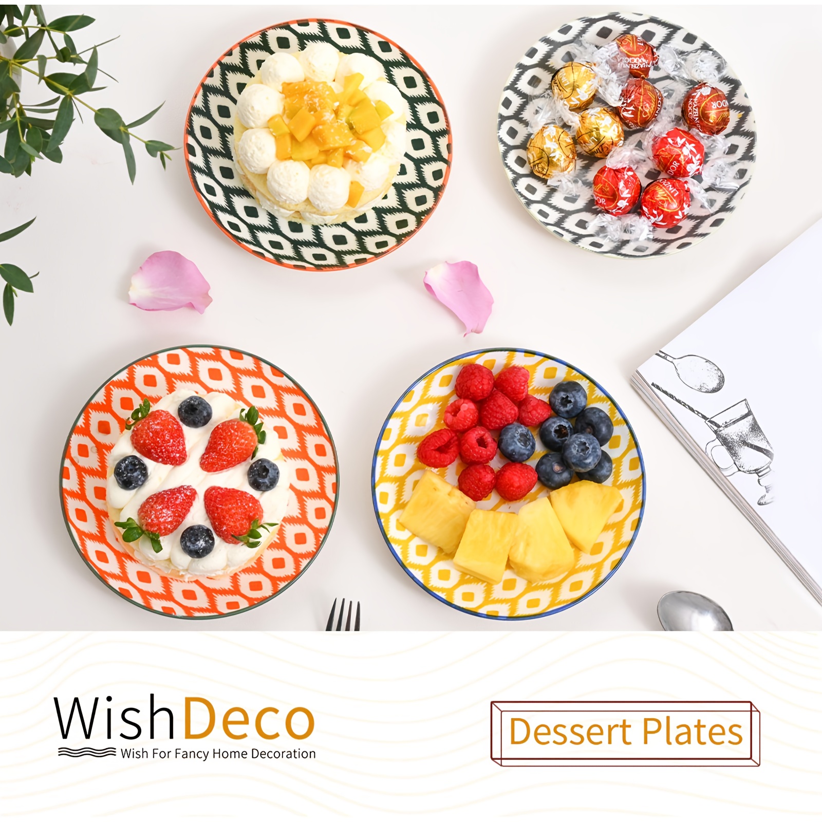 6pcs dessert plates set ceramic appetizer plates inch Temu