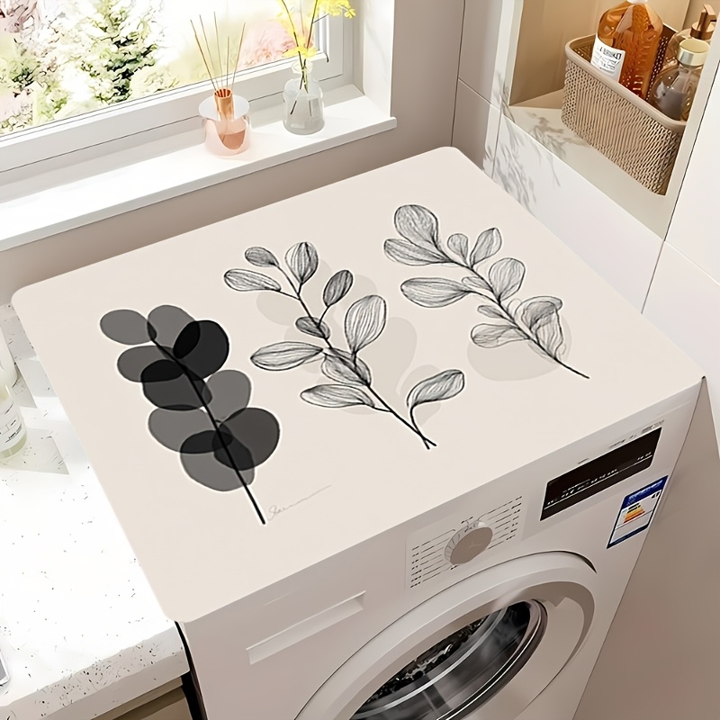 TEMU 1pc, Washing Machine Mat, Washing Machine Dust-proof Mat, Nordic Style Pattern Washing Machine Mat Wear-resistant Home Decorative Mat, 1 Mat