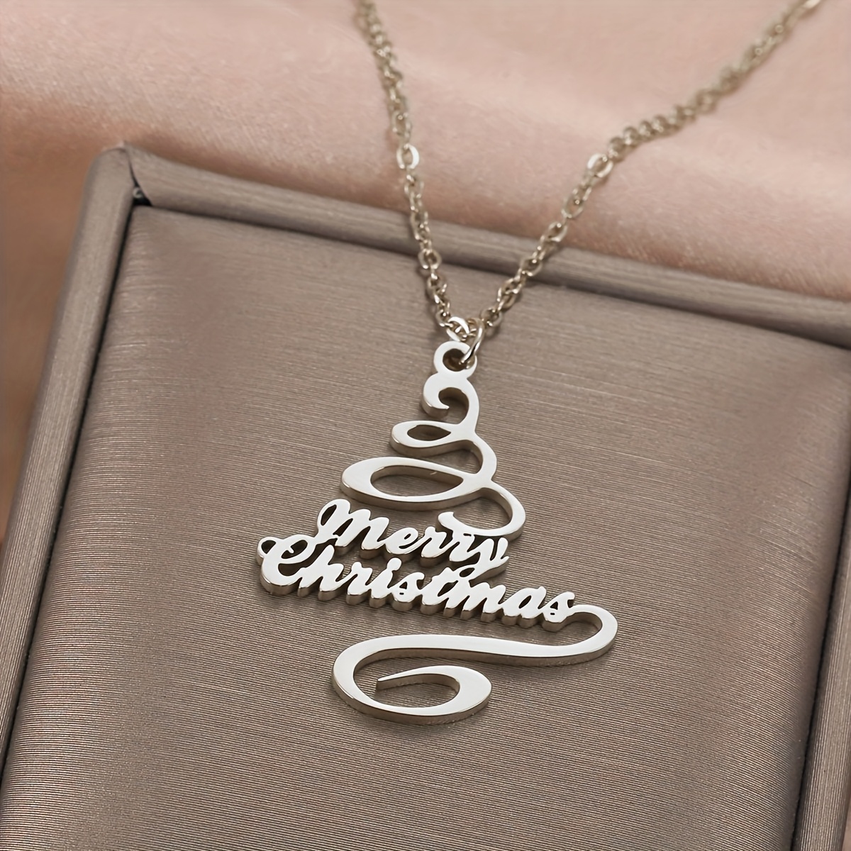 Custom Personalized Christmas Tree Pendant Necklace