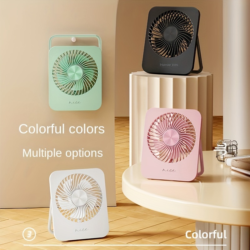 

Battery Powered Fan Portable Usb Rechargeable Fan Long- 180° Tilt Folding Personal Fan 5 Fan Suitable For Desktop