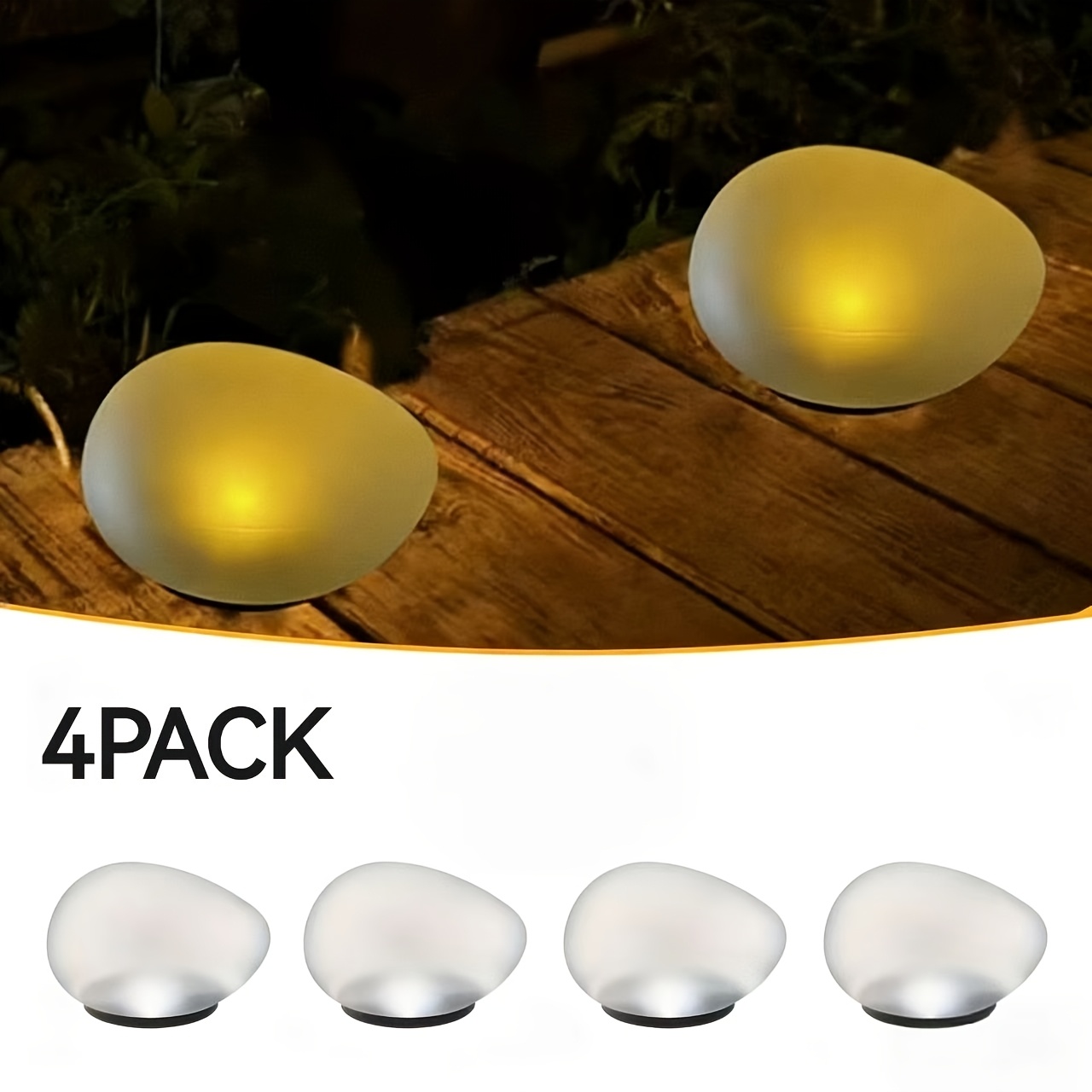 TEMU 4pack Light - Courtyard Lawn Light / Solar Powered, For Walkway Garden Landscape Decorative Lighting