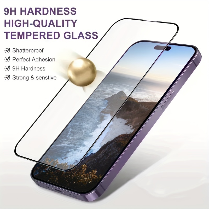 Tempered Glass Screen Protector for iPhone X/XS, XR, 7, 8, SE2, 11, 12, 13, 14, 15 Pro Max - Glossy Surface, Full Coverage, 9H Hardness, Shatterproof, Anti-Scratch, Oleophobic Coating details 0