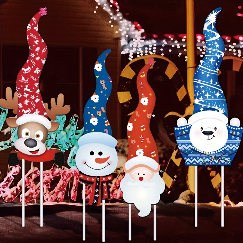 

[top-] 4pcs Christmas Set - Art & Signs, Plastic Decor For Display