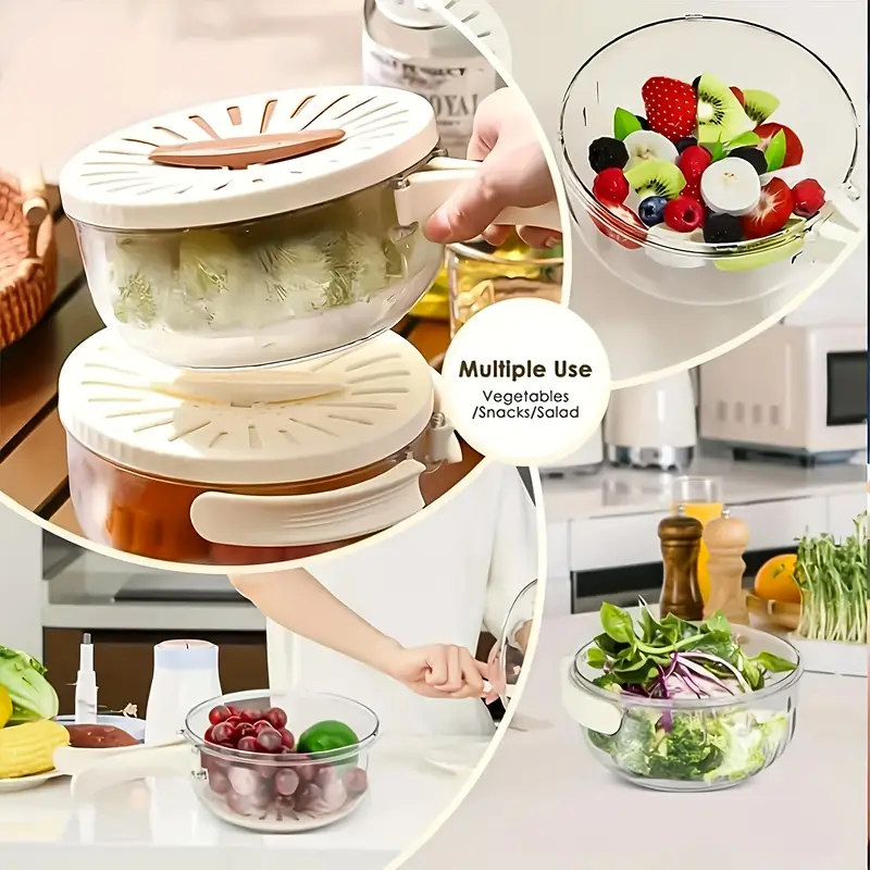 2 in 1 draining and preservation basket fruit washing bowl with strainer multifunctional fruit and vegetable washing bowl container with handle fruit cleaning bowl fruit strainer colander bowl fruit drain basket details 0