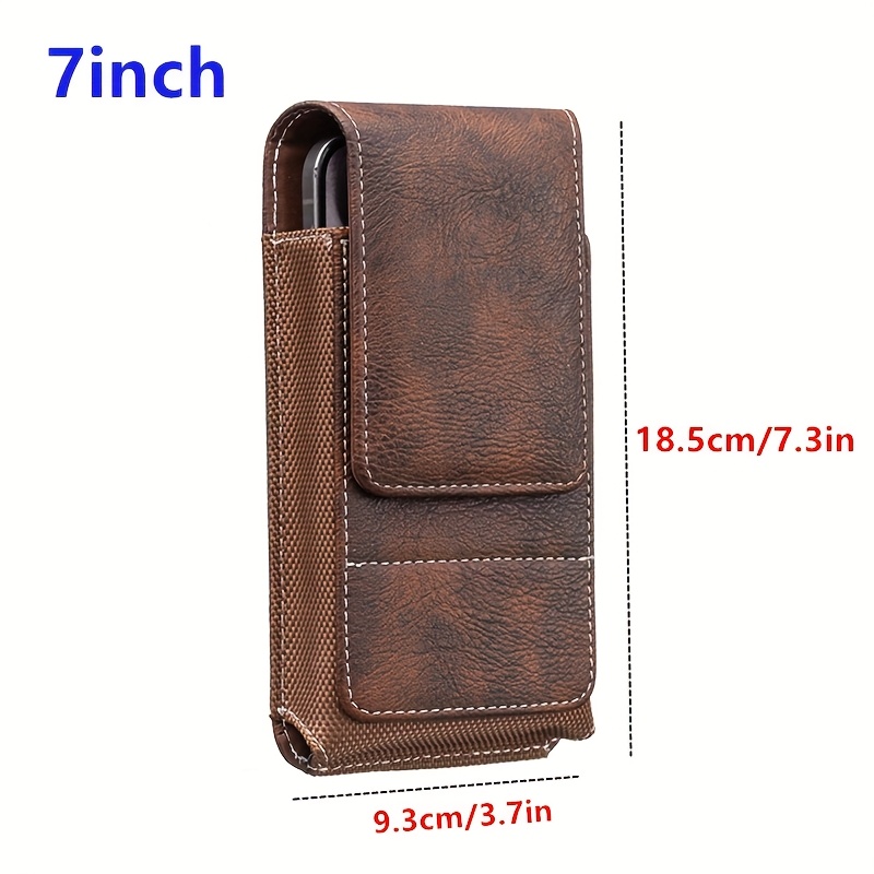 Poche de Ceinture Universelle pour Téléphone Portable, Étui en Simili Cuir  avec Fermeture Magnétique, Porte-Téléphone à Clip Rétractable, Marron