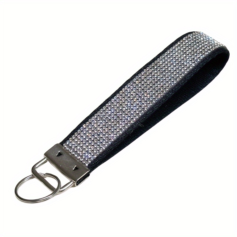 Image of Bling Rhinestone Car Keychain Fob Holder Key Holder With Rhinestones Wrsitlet Keychain For Women Gifts