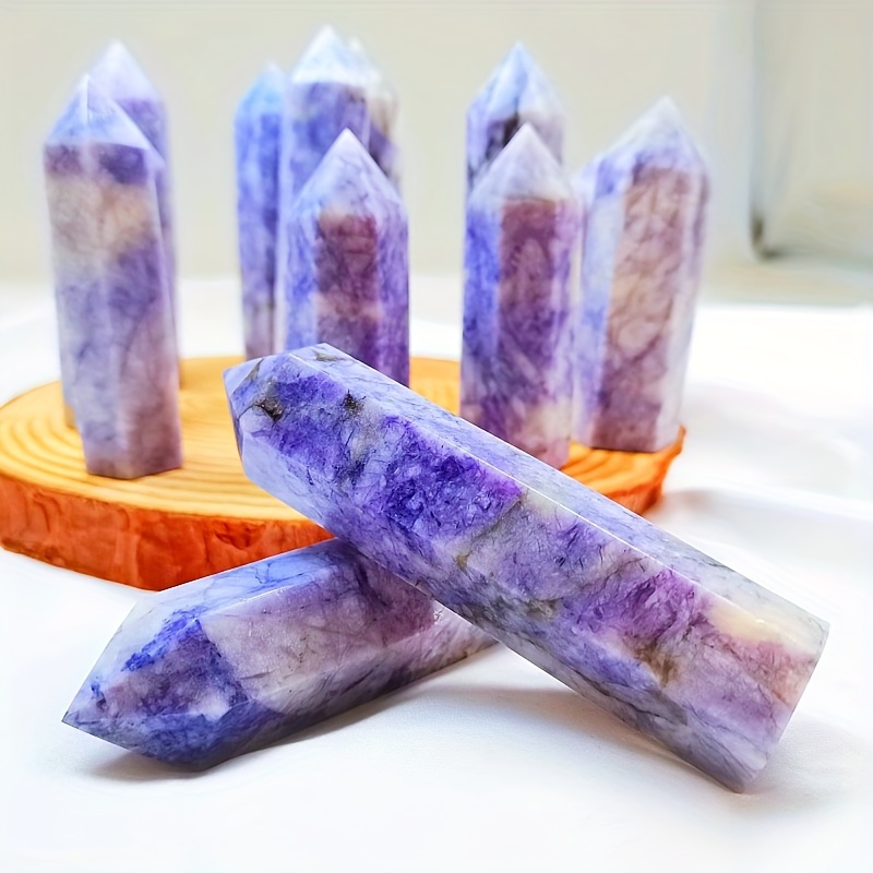 Natural Amethyst Crystal Tower Hexagonal Single-Point Pillar