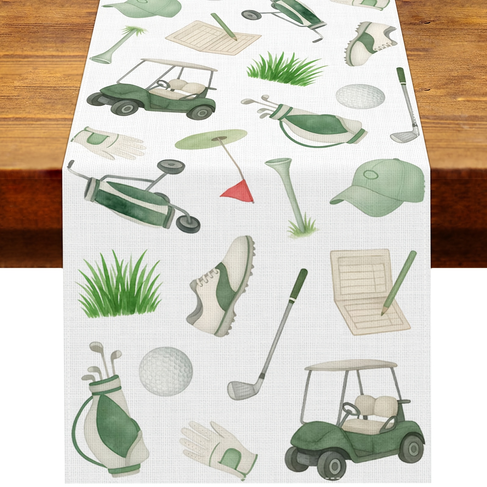TEMU 1pc, Golf-themed Party Decorations Including A ' Par-tee' Table Runner For Sports Ball Birthday Celebrations, Suitable For Home Kitchen Dining