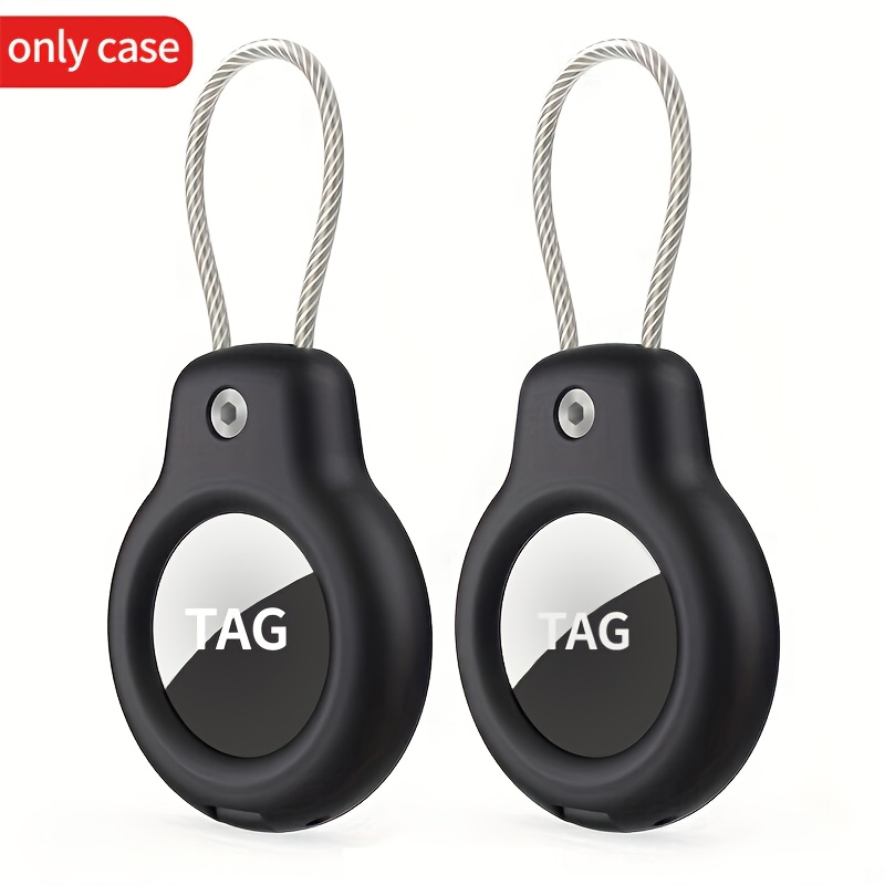 

2pcs Airtag Protective Case Anti-lost Locator Pet Shell Keychain Pendant Luggage Tag Metal Steel Rope Anti-piracy Protective Case For Keys, Luggage, Etc. (airtag Not Included)