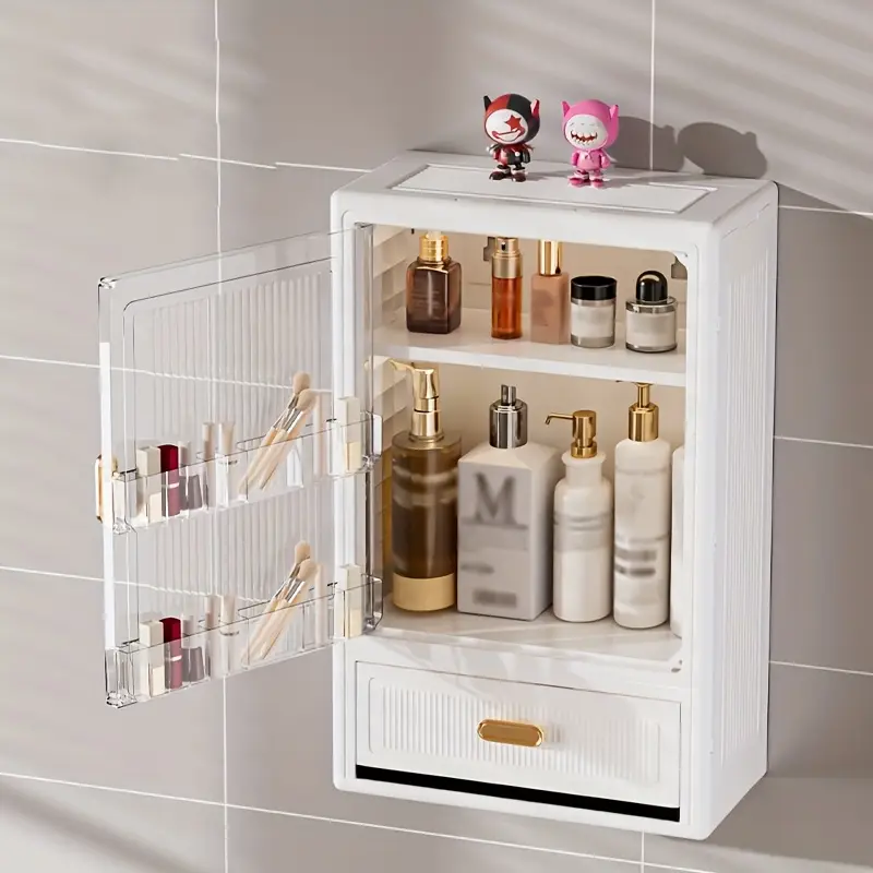 wandmontiertes badezimmer kosmetik aufbewahrungsregal