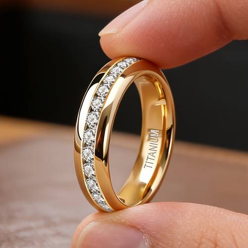 4mm wide synthetic synthetic zirconia ring fashionable luxury ring for women and men wedding engagement jewelry gift