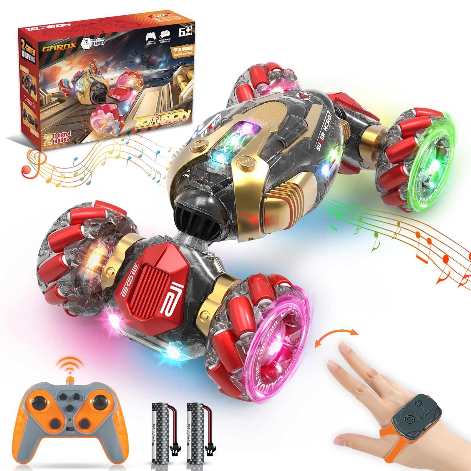 

Boys And Girls For Age 6-12 Birthday Gift Ideas Gesture Sensing Toys, Hand-controlled 2.4ghz Remote Control Twist Cars, 4wd Off-road Vehicle For Kids Party Toy