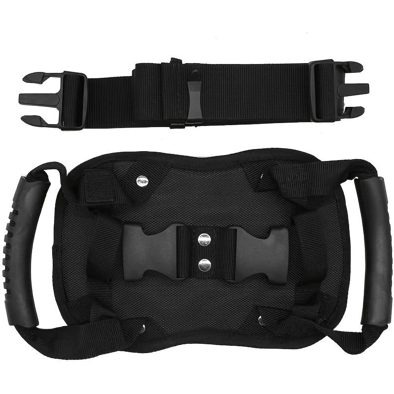 TEMU Motorcycle Passenger Backrest Handle, Adjustable Reinforced Strap, Black Backrest Handle With Belt, Passenger Seat Grab Handle Motorcycle