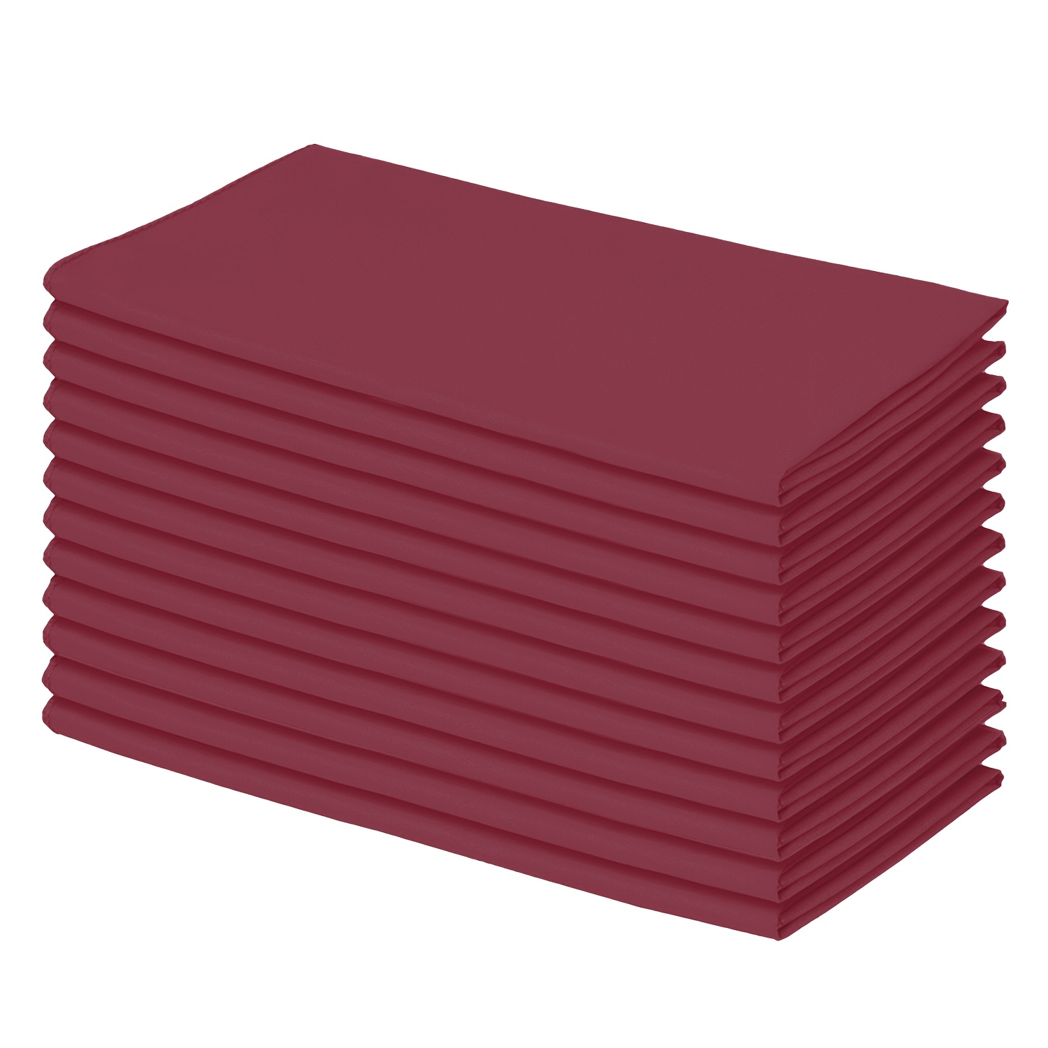 TEMU 6/12pcs Burgundy Cloth Napkins, Polyester Fabric, Reusable & Washable, For Parties, Weddings, Restaurant, Dinners And Banquets. Sizes: