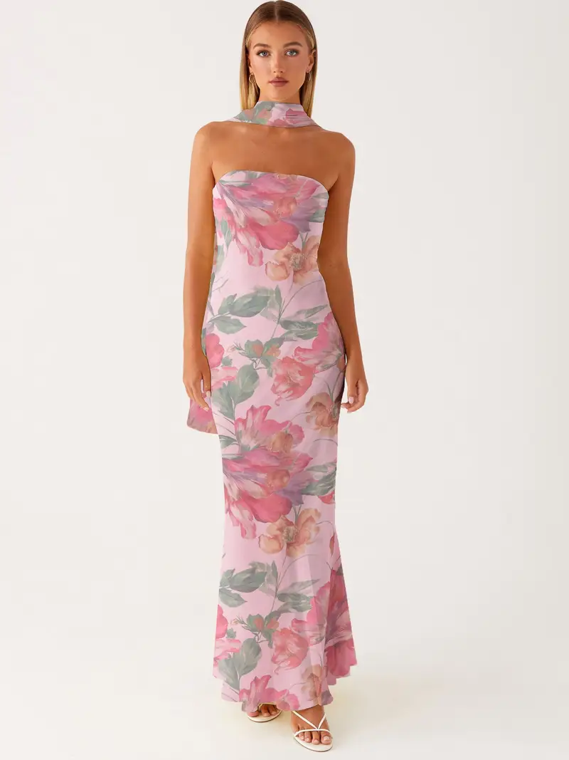 floral strapless maxi dress a twist stand in style - Temu floral strapless maxi dress a twist stand in style - Temu