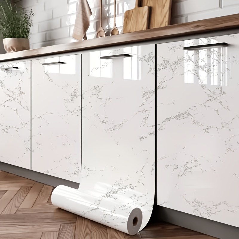 TEMU Papel tapiz autoadhesivo de mármol, lámina de vinilo resistente al e impermeable para salpicadero de cocina, encimera y gabinetes, papel de