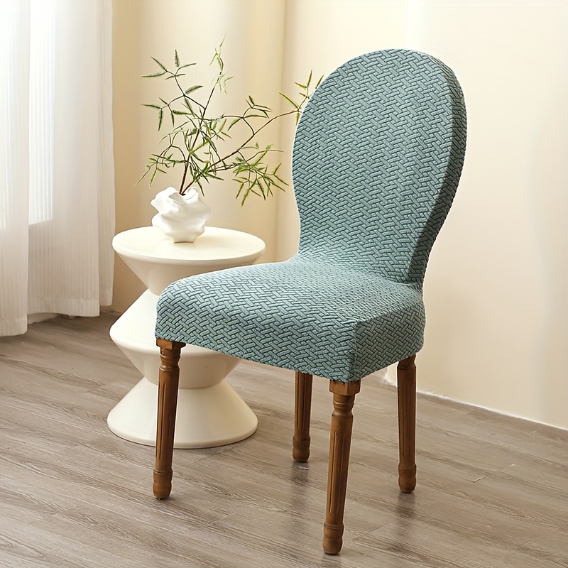 2 4pcs round back dining chair slipcovers stretch jacquard - Temu