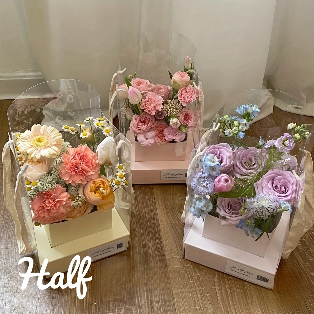 

Waterproof Flower Gift Box With Transparent Pvc Material: Diy Flower Arrangements And Floral Supplies