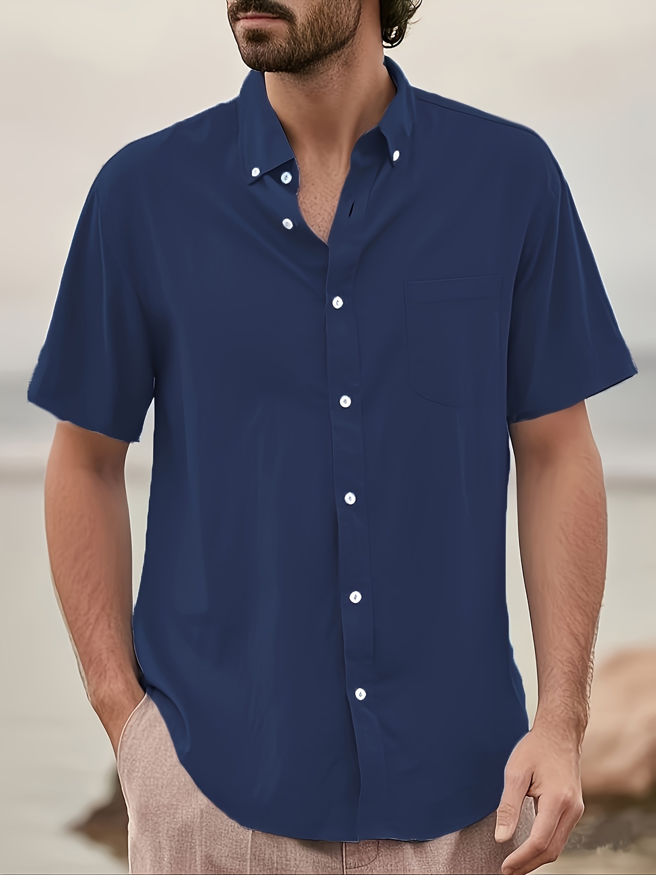 chinese dress ladies Men's Casual Camp Collar Shirt Shirt - Short Sleeve Pioneer in Black Medium main image 0