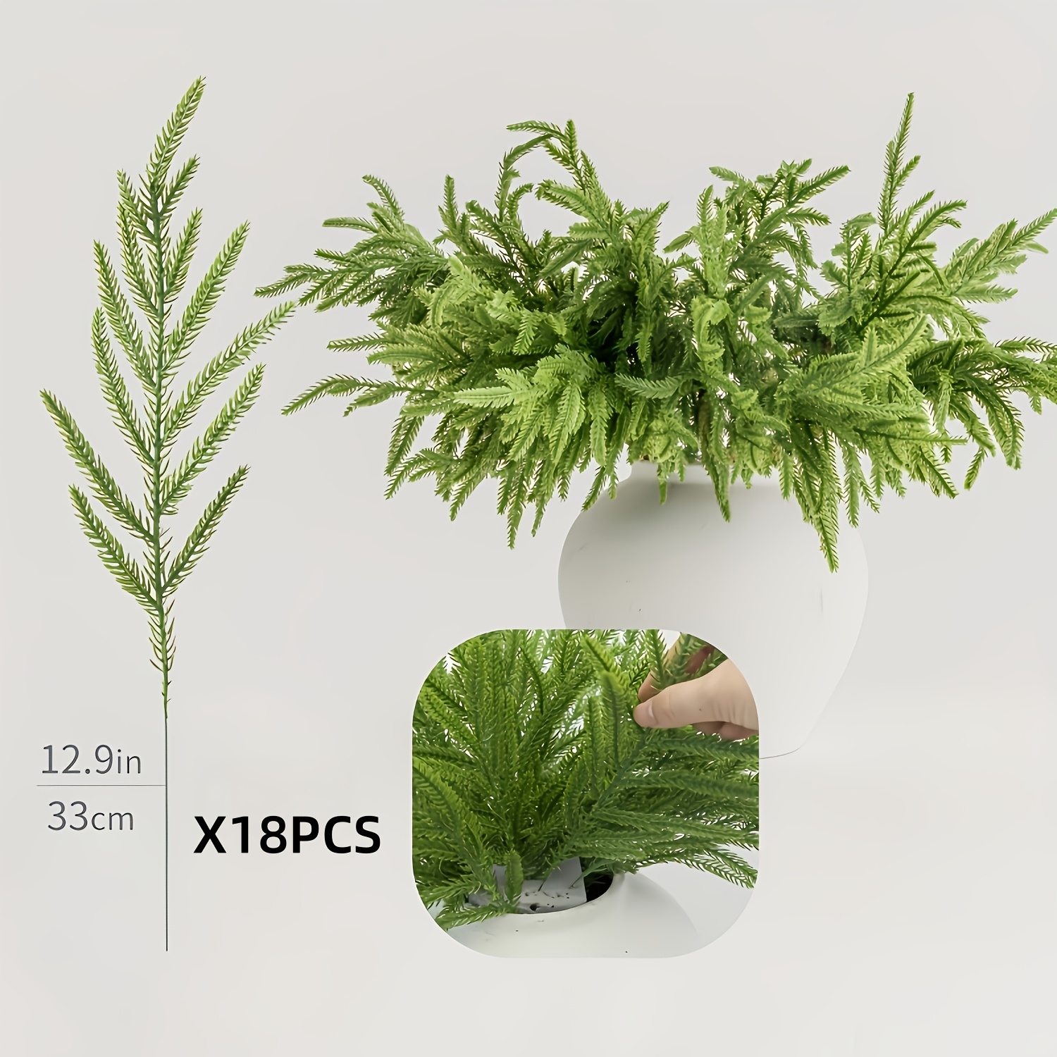 TEMU 18 Artificial Cedar Branches - For Christmas And Winter Home Decor, With A Realistic Touch. Ideal For Various Holidays Such As Christmas And