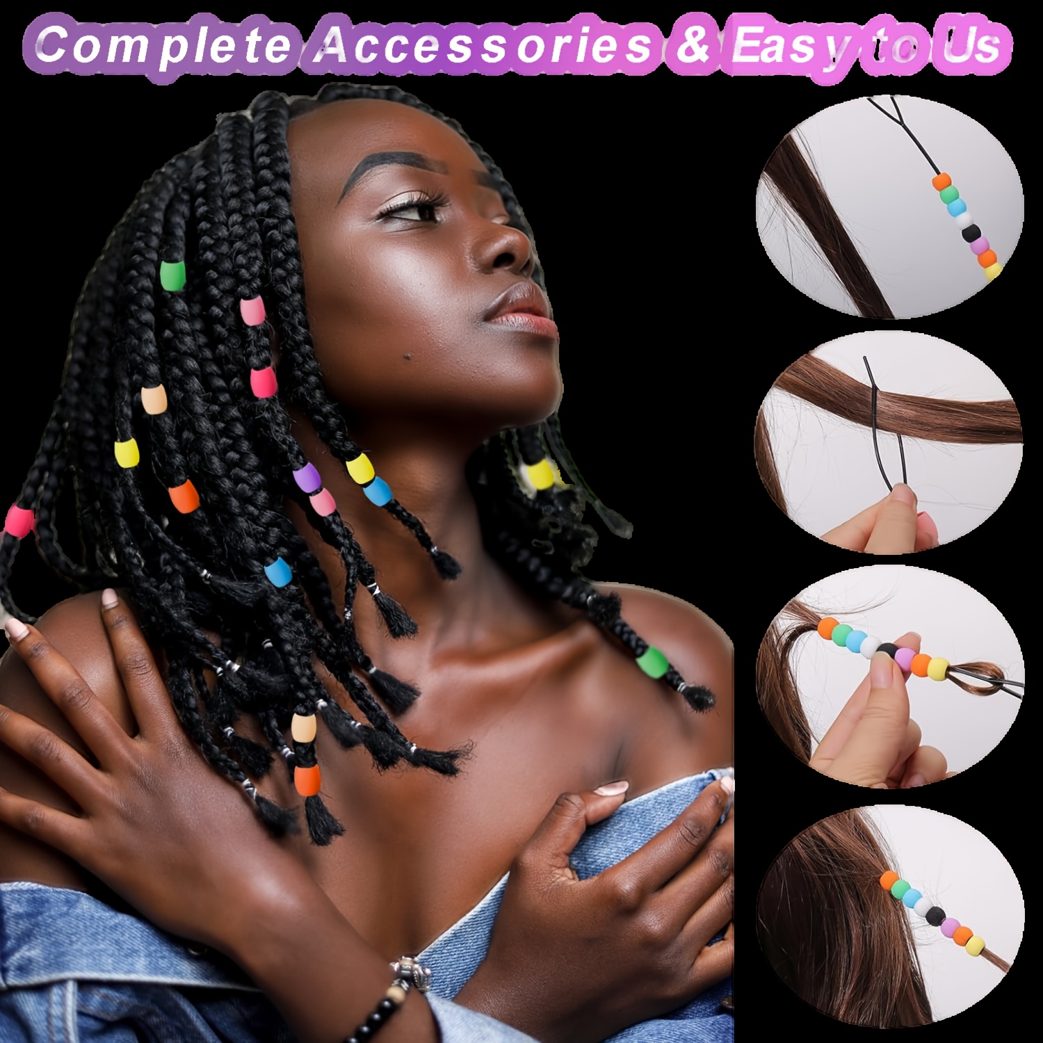 Colorful Silicone Hair Beads for Braids Soft Rubber Pony Beads for  Dreadlocks, Women'S and Girls' Hair Accessories, Bulk Pack with Vibrant  Colors,