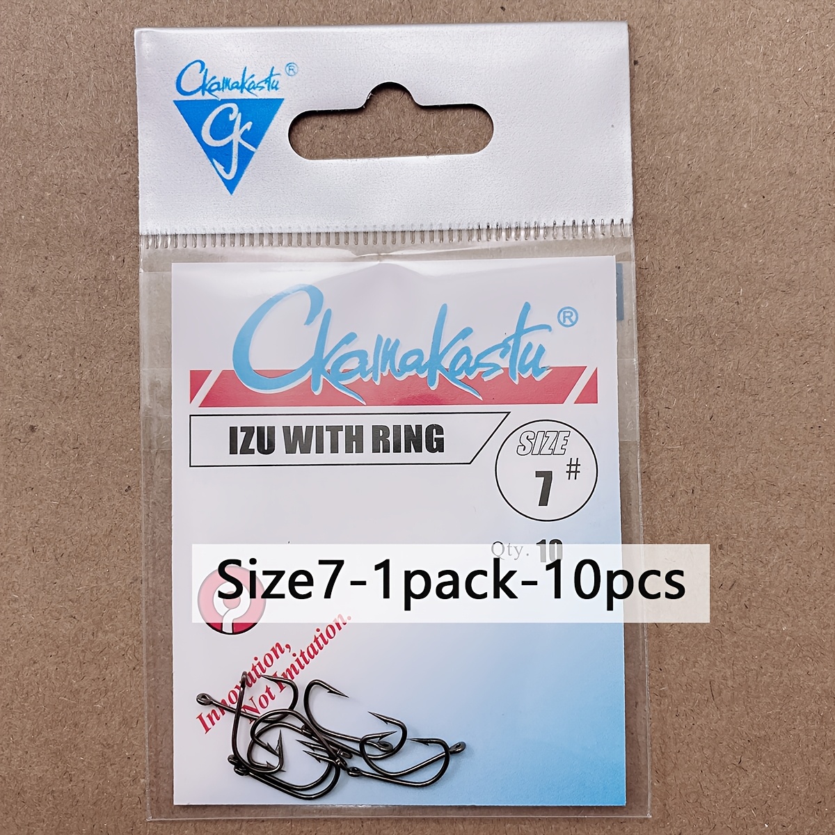 TEMU 10pcs 1pc Izu Fish Hooks With Rings, Barbed, Offset Shank, Hooks