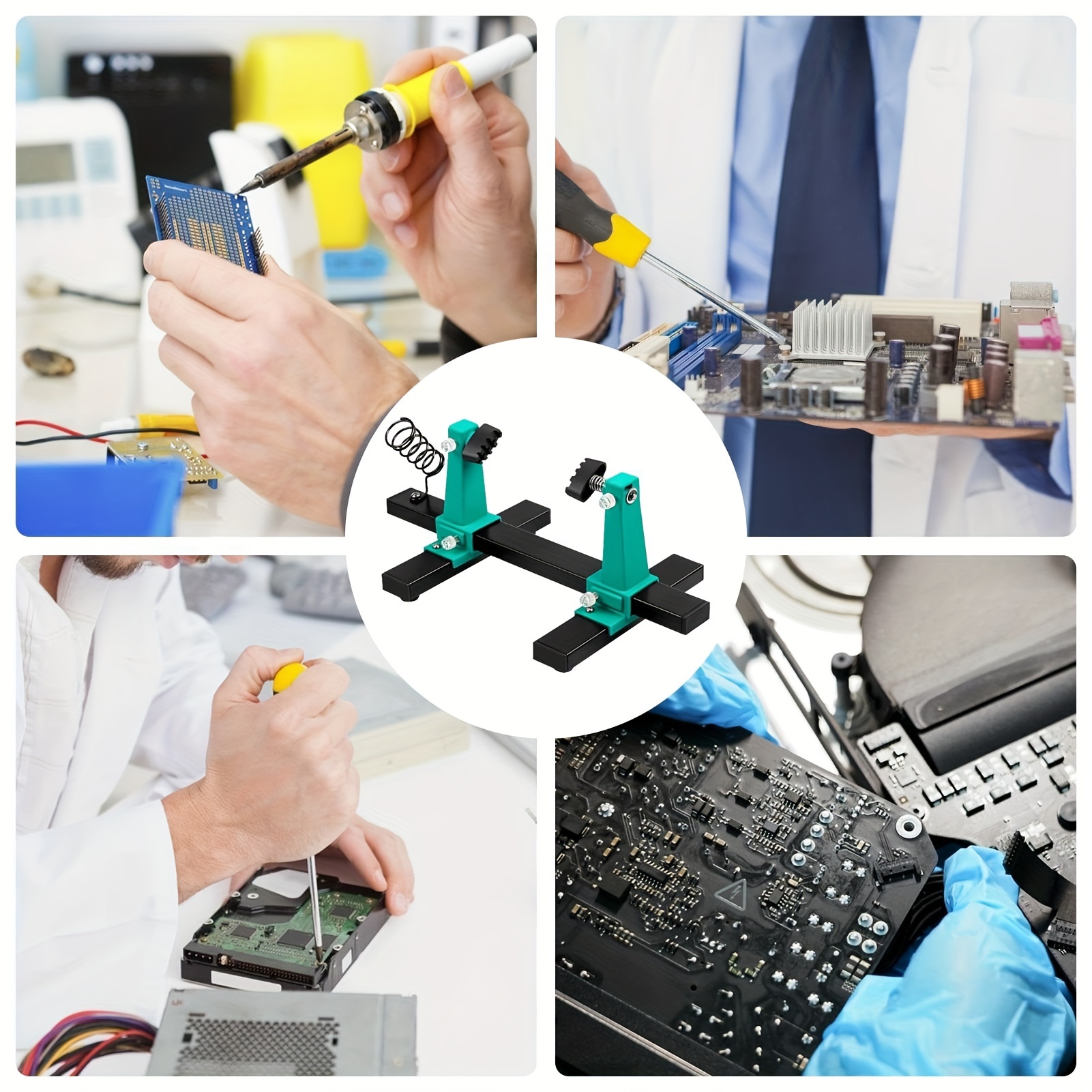 מחזיק PCB מתכוונן - גיג מסתובב 360° ללוח מעגלים להלחמה והרכבה, מעמד תיקון פלסטיק עמיד פרטים 4