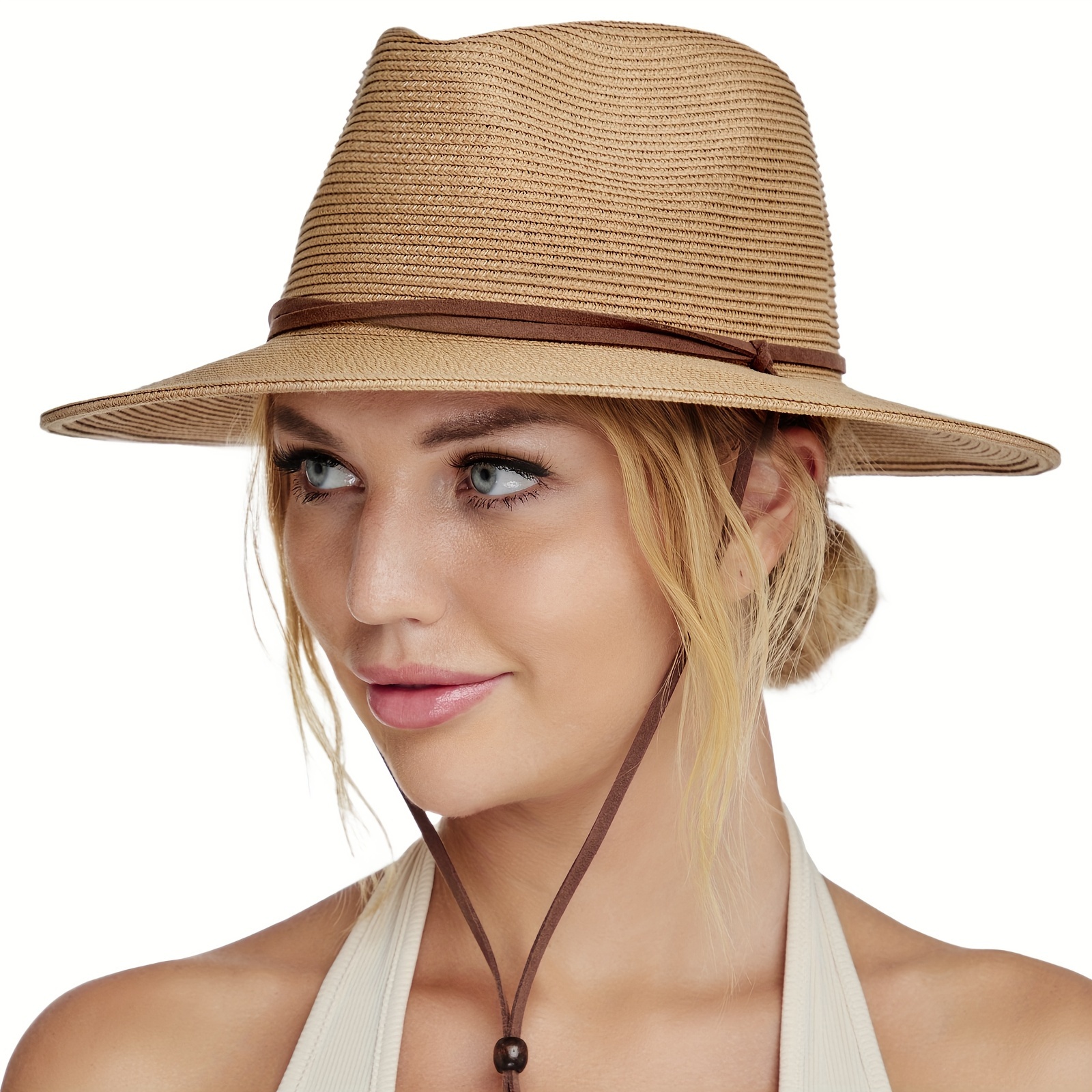 Wide Brim Packable Sun Straw Hat Visor For Women And Men Foldable