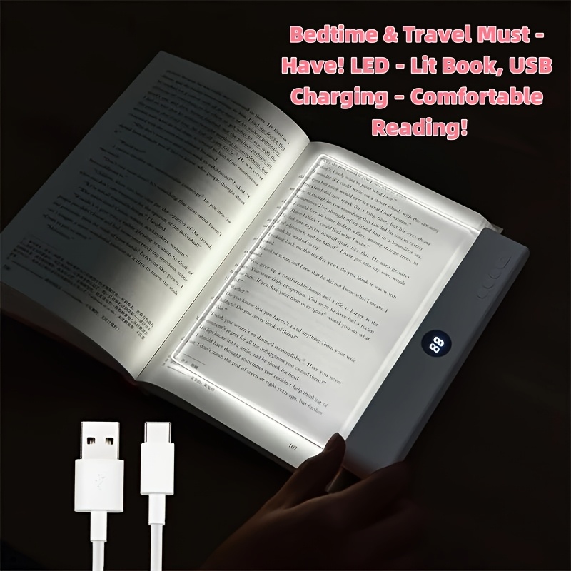 Image of 1pc 2in 1 Bedroom Light & Reading Light, Usb Rechargeable 1200mah Lithium Battery, Adjustable Brightness, 3 Light , To 35 Hours. Suitable For Reading, Indoor Lighting, Study Light.