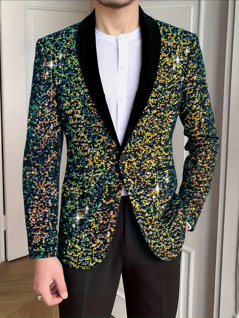 mens glitter sequin non stretch formal party suit - Temu New Zealand mens glitter sequin non stretch formal party suit - Temu New Zealand