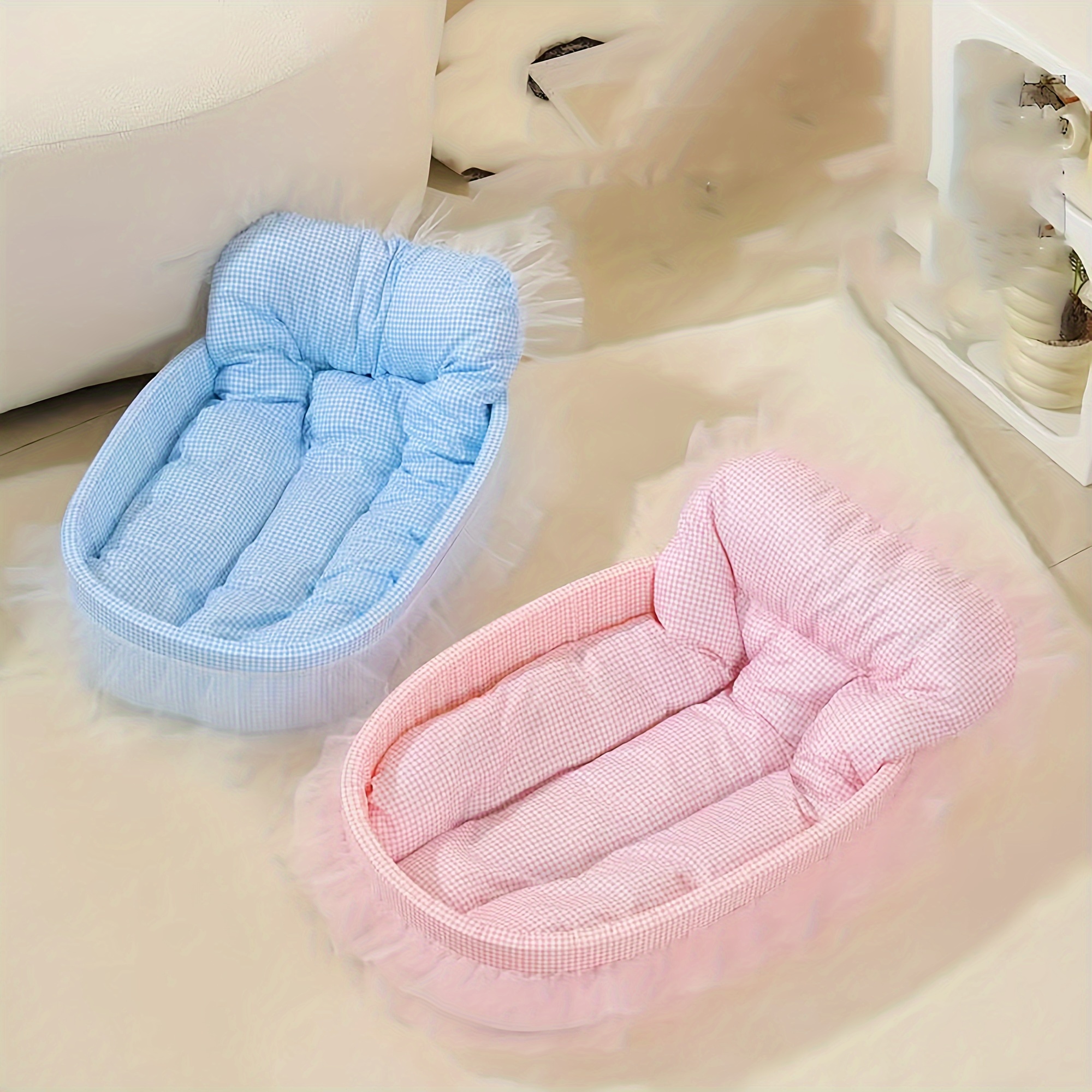 

Cute Ribbon Cat Bed Nest, Princess Cat Sofa, Comfortable And Soft Pet Nest Sleeping Bed