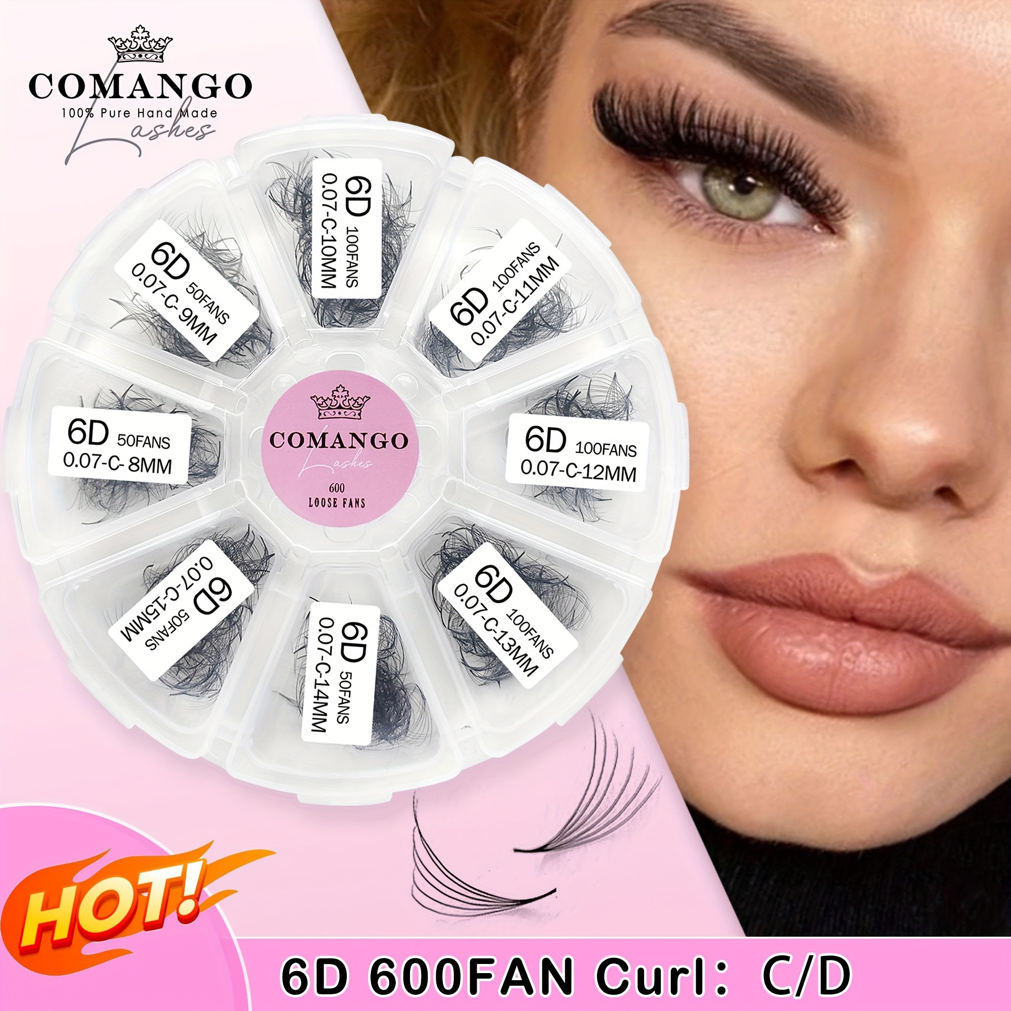Fan-shaped 6d 600pcs Eyelashes Premade Fans Eyelashes Extension Self Grafting 8-15mm Mix False Eyelashes For Salon Use