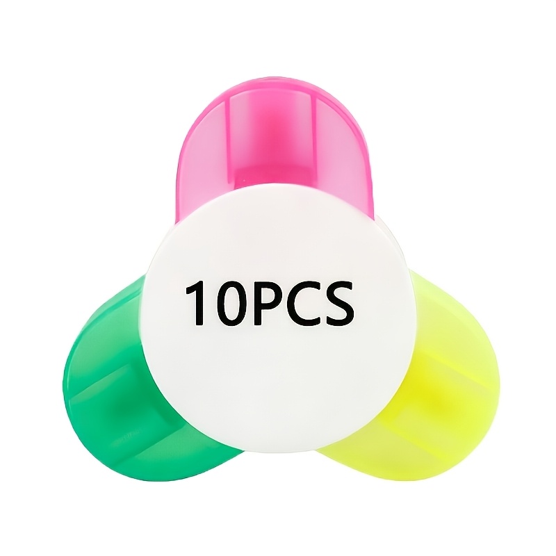 TEMU 10pcs Custom 3-color Highlighters With Self- Logo/patterns - Suitable For School, Office, Party Favors, Promotional Gifts, Markers With Logo