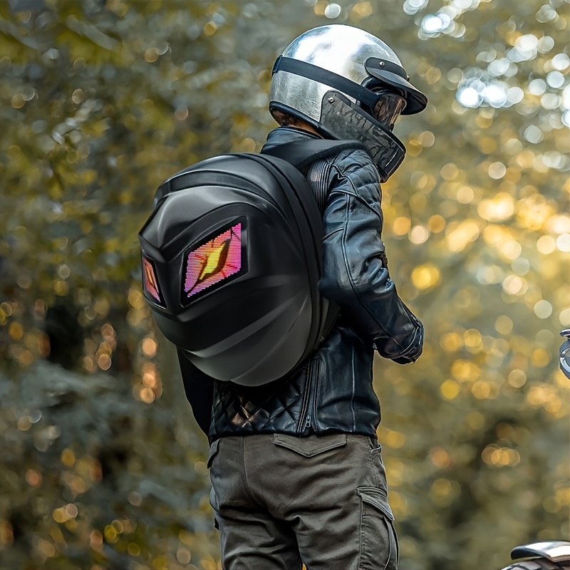 Sac à dos LED lumineux cool pour motards avec casque intégral, offrant une capacité de stockage super large – Image 10
