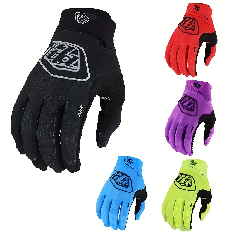 

1 Pair 2024 New Full-finger Outdoor Sports Gloves, Polyester Material, Machine Washable, Hook & Loop Closure, Woven Cycling Gloves