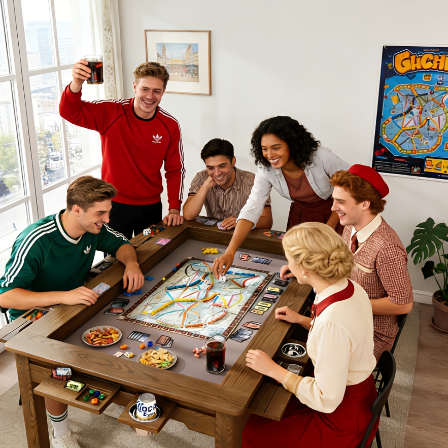 Multi-functional 6-Player Convertible Game & Dining Table
