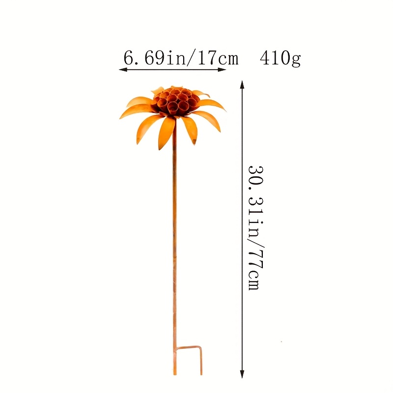 Image of Rusty Potted Flower Metal , Rust Art Decoration, Iron Flower , Outdoor Garden Decoration, Holiday Decoration/gift, Flower
