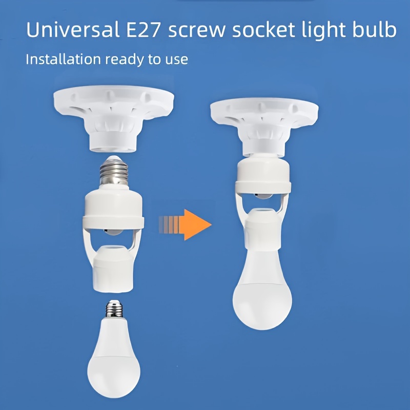 Prise de Lampe à Détecteur de Mouvement AC85-265V, Adaptateur Convertisseur pour Douille E27, Détecteur Infrarouge à Capteur de Mouvement Humain