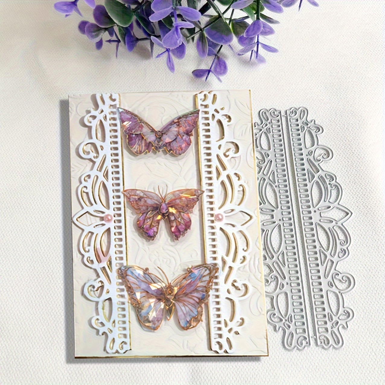 

Lace Metal Die Cut Set For Greeting Cards: Diy Scrapbooking, Embossing Stencil, Handmade Greeting Card Making Tools