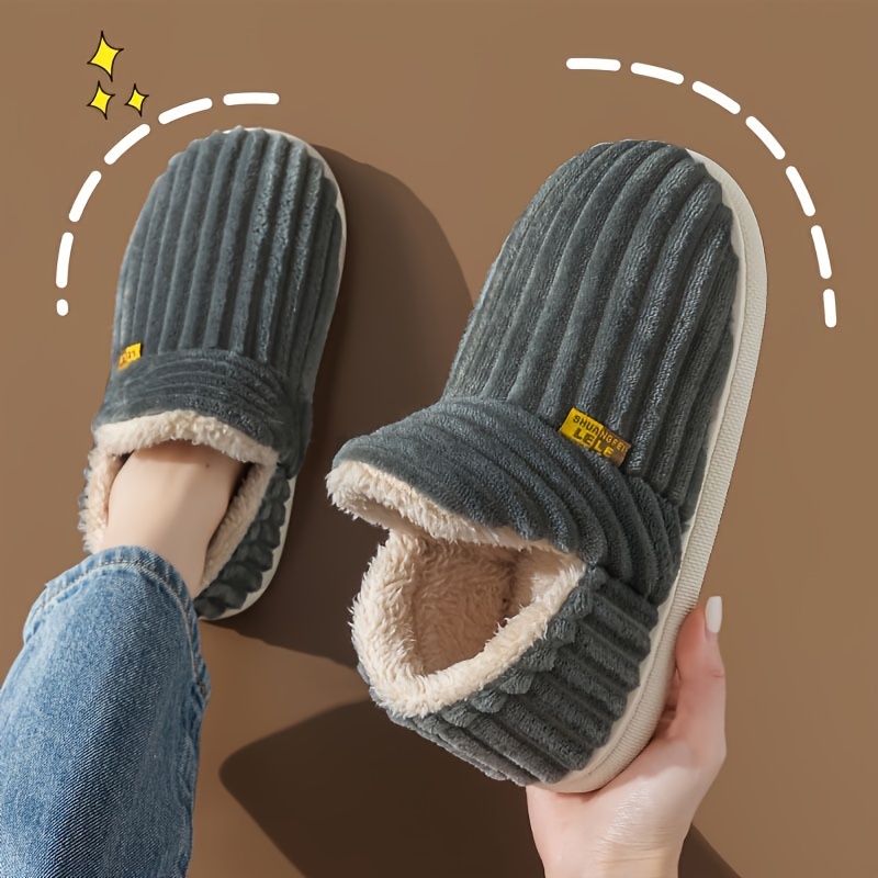 Chaussons Chauds en Peluche à Enfiler Chaussons Confortables pour Couple à  la Maison Cadeau Pour Elle,Cadeau de Pendaison de Crémaillère -  France