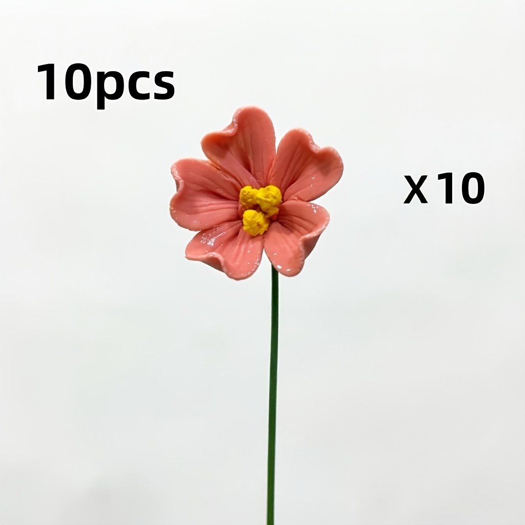 TEMU 10pcs Handmade Ceramic Flowers | "blazing Sun" Artisan Craft, Frost-resistant And Fade-resistant, Home Decor Ornaments, Suitable For Indoor And