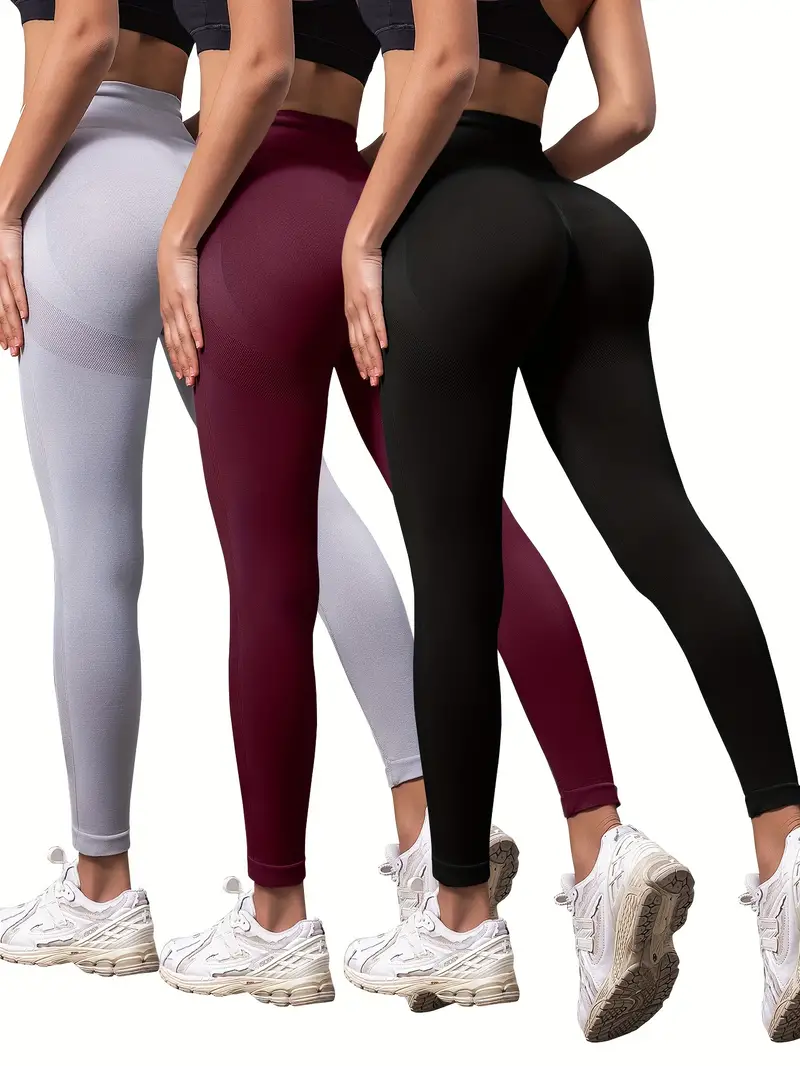 Solid Color Moisture wicking Yoga Pants High Waist Workout - Temu