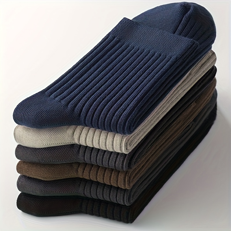 

5 Paires de Chaussettes Unisexes Tendance, Solides, Respirantes, Confortables, Décontractées, Pour Hommes, À En , Toutes