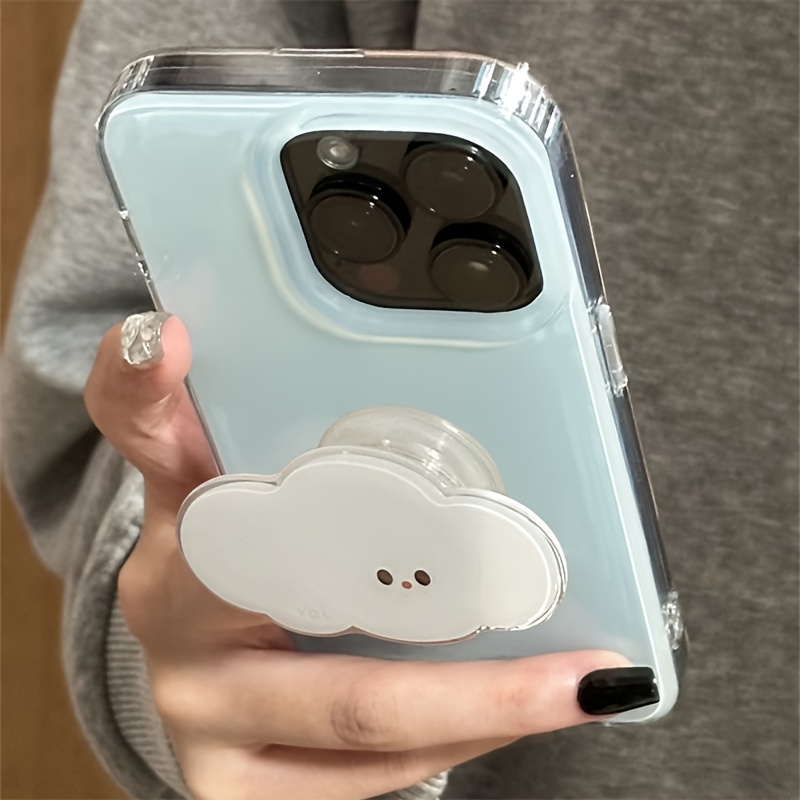 TEMU Phone Case - A Frosted Milk Blue Phone Case With A End And A Cloud Stand, Compatible With For Iphone 11 Through 17 Pro Max