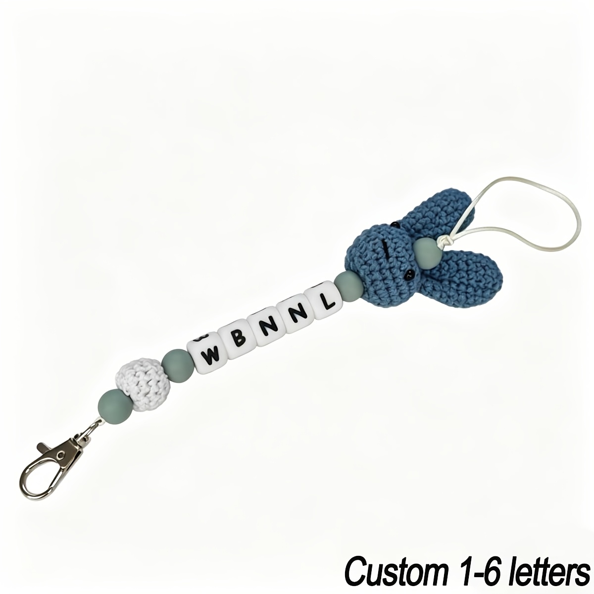 TEMU 1 Personalized Handmade Keychain, Customizable With English Letters, Handcrafted, Birthday Gift, Graduation Season Gift, Everyday Bag Accessory