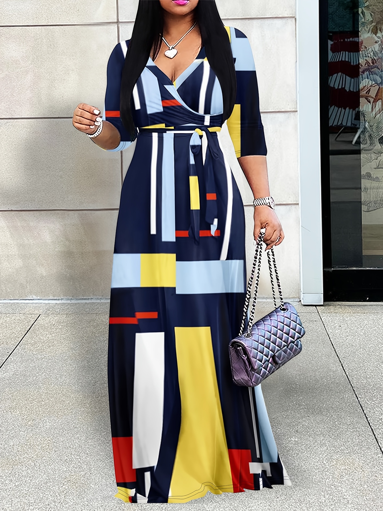 floor length long sleeve formal dresses Simple A-Line Off Shoulder Long Sleeves Floor Length Pleated Prom Form –  VOS LEE main image 1